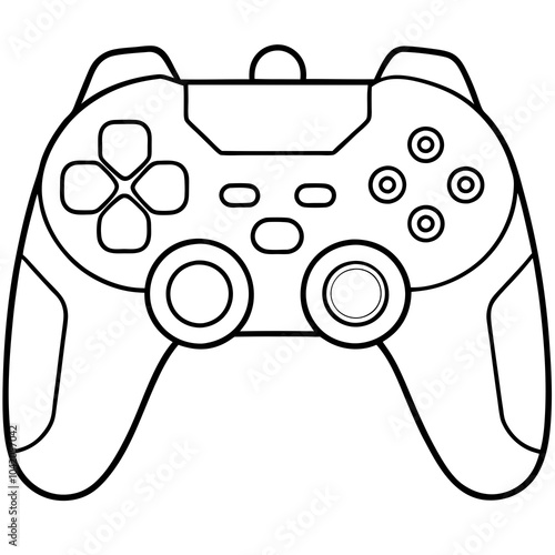 Video game controller line art for coloring page 