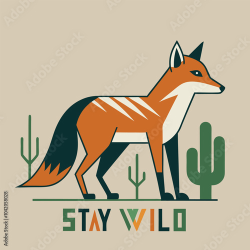 Fox in hoodie t-shirt design, Print for clothes, posters or souvenirs, Vector illustration. photo