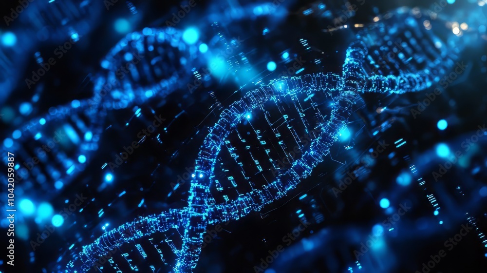 Abstract dark and blue digital background. big data digital code, data communication and transfer of dna biology. futuristic information technology concept. Big Data. Ultra realistic. Photorealistic Abstract dark and blue digital background. big data digital code, data communication and transfer of dna biology. futuristic information technology concept. Big Data. Ultra realistic. Photorealistic