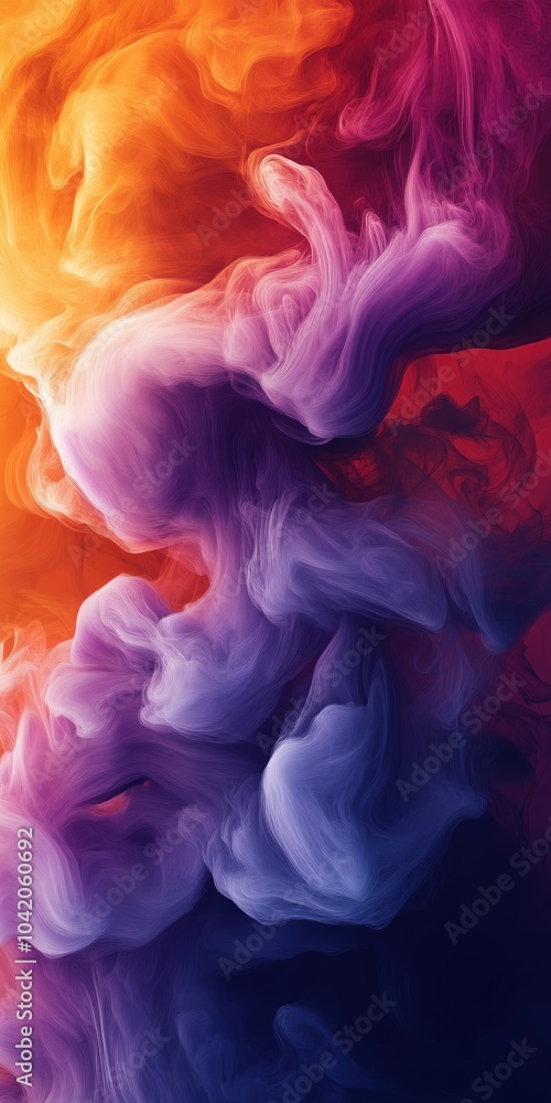 Colorful Smoke Swirling in Abstract Pattern Colorful Smoke Swirling in Abstract Pattern