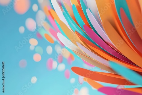 Wallpaper Mural Colorful paper decorations swirling in the air against a bright blue background on a sunny day Torontodigital.ca