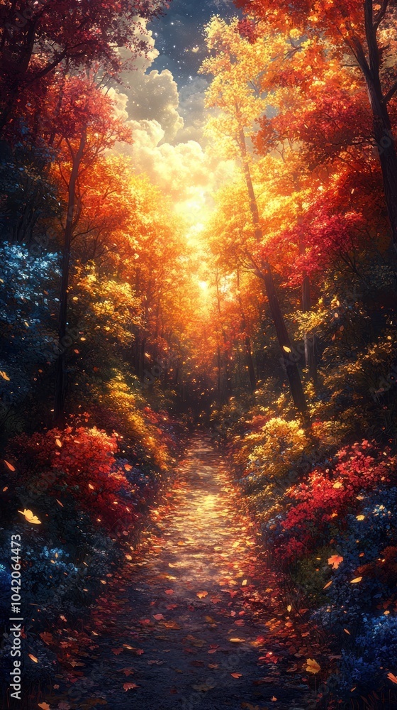 Autumn Forest Path Illustration Autumn Forest Path Illustration