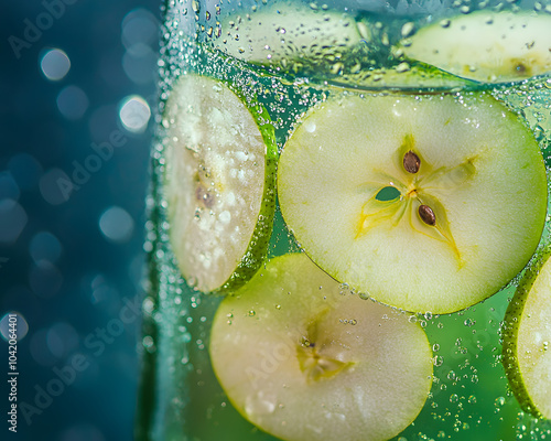 Refreshing Green Apple Juice with Slices