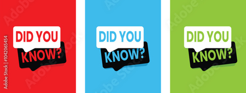 Did You Know - Speech Bubble, Banner, Paper, Label Template.