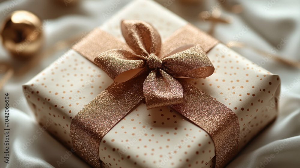 Elegant gift wrapped in beautiful paper with a ribbon, symbolizing the joy of giving and the festive spirit of the holiday season. Elegant gift wrapped in beautiful paper with a ribbon, symbolizing the joy of giving and the festive spirit of the holiday season.