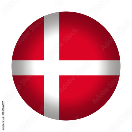 Free Download Round Danish flag icon, vector illustration. Denmark flag button isolated on a transparent or white background. - GFXLoad