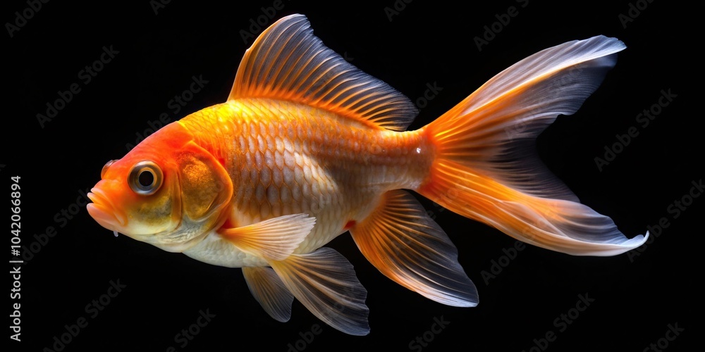 Fototapeta premium Comet goldfish swimming in aquarium
