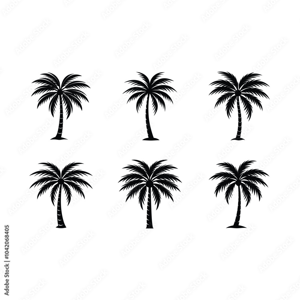 Naklejka premium Tropical palm tree vector on white background, Instant Digital Download. Illustration for prints on t-shirt and bags, posters