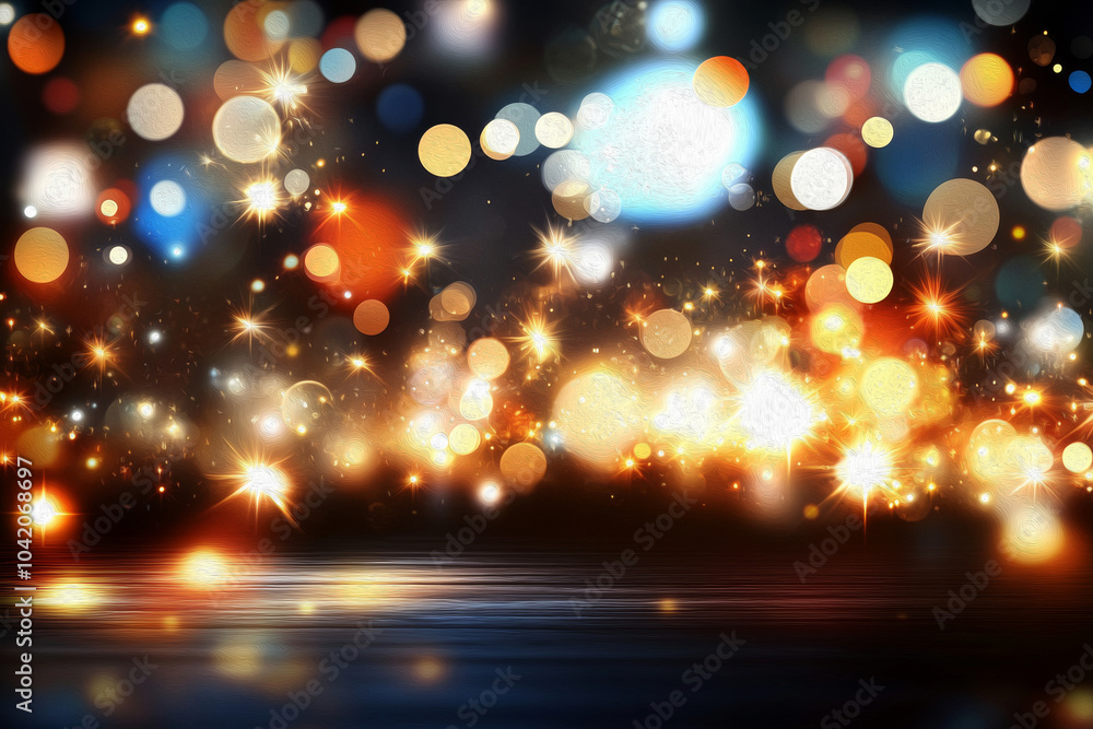 Sparkling Celebration: A dazzling backdrop of shimmering lights and bokeh creates a magical atmosphere, perfect for celebrations, events, or product displays. Sparkling Celebration: A dazzling backdrop of shimmering lights and bokeh creates a magical atmosphere, perfect for celebrations, events, or product displays.