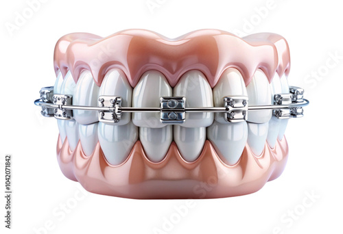 tooth with braces isolated on a white background png