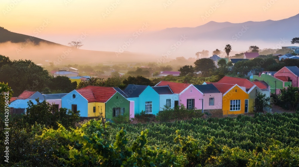 A charming village in South Africa where colorful homes fill the streets A charming village in South Africa where colorful homes fill the streets