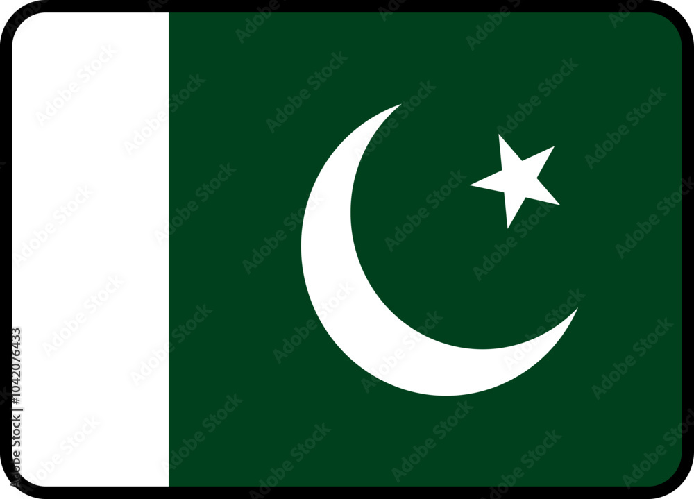 Pakistan Flag Rounded Rectangle Icon Pakistan Flag Rounded Rectangle Icon