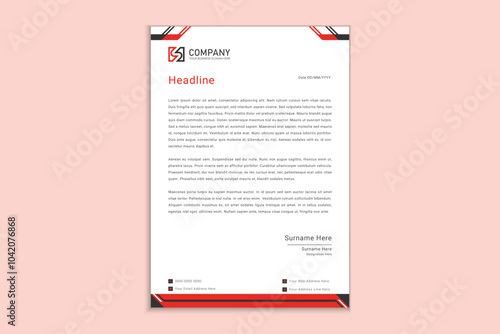 Modern Business Letterhead Design Template  for Corporate and Business Use