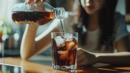 Pouring a Soda into a Glass