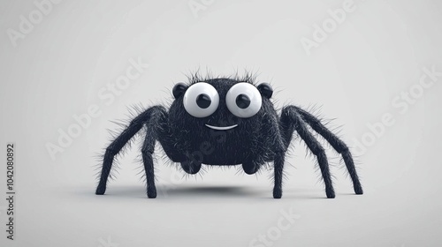 A cute cartoon spider with big eyes and a smile. photo