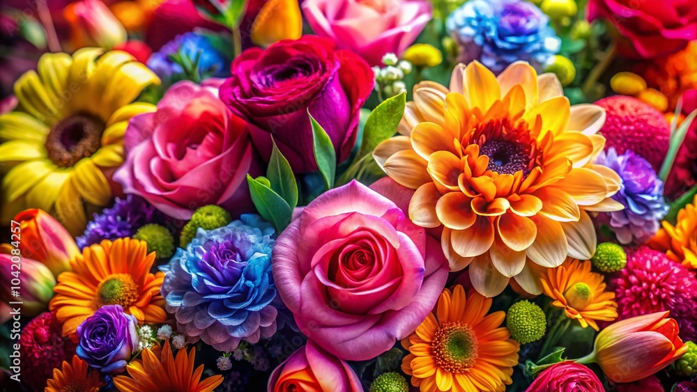 Fototapeta premium Vibrant Floral Motifs in High Depth of Field for Nature Lovers and Designers