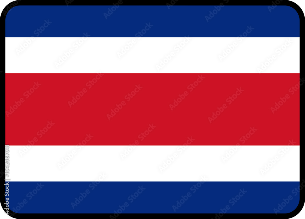 Costa Rica Flag Rounded Rectangle Icon Costa Rica Flag Rounded Rectangle Icon