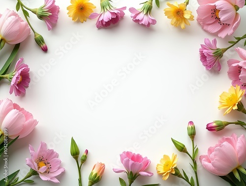 Delicate Pink and Yellow Floral Frame