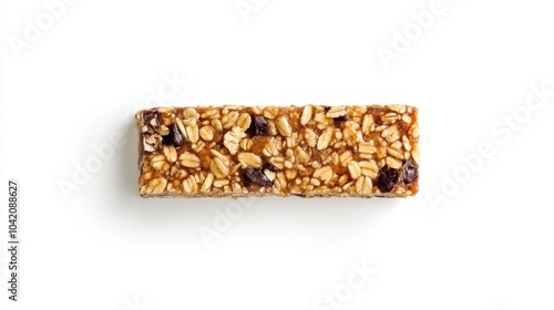 Top view of an energy bar packaging mockup, showcasing front and back label design options on a white background.