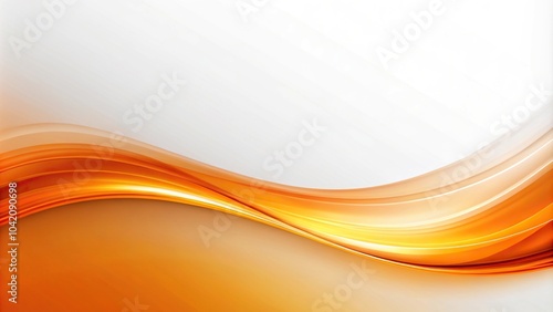 Contemporary orange and white curve on white background