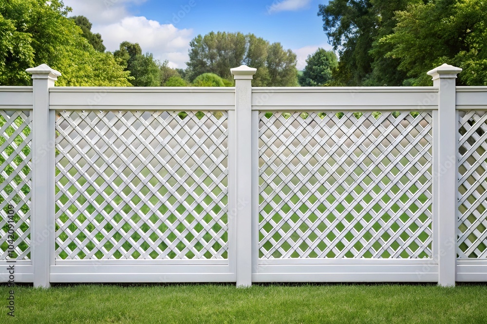 Contemporary white vinyl fence