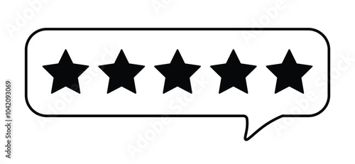 Bubble rating five stars for best excellent services rating for satisfaction. 5 star for quality customer rating feedback concept from client employee, product review. 5 stars outline vector EPS	