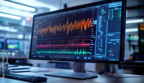 Modern seismograph displaying earthquake data in detailed precision 