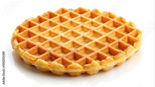 Crisp waffle on white background