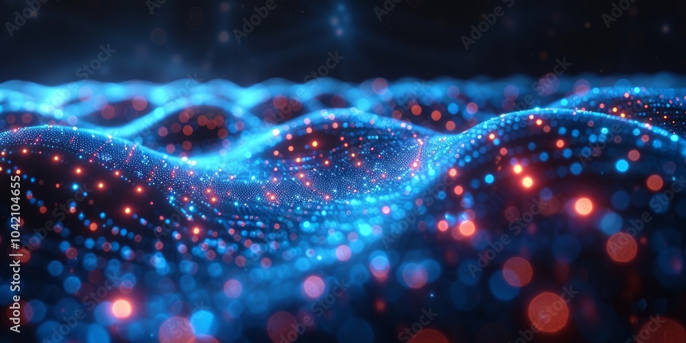 Abstract Digital Wave with Glowing Lights Abstract Digital Wave with Glowing Lights