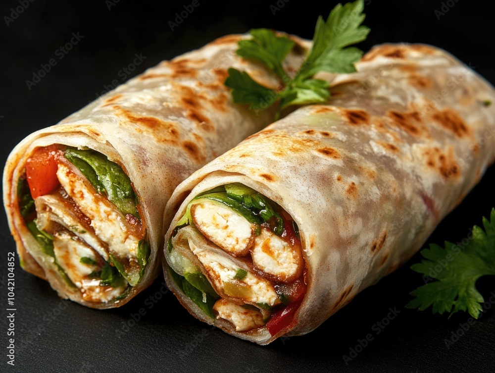 Homemade Chicken and Vegetable Burrito Rolled Up Homemade Chicken and Vegetable Burrito Rolled Up