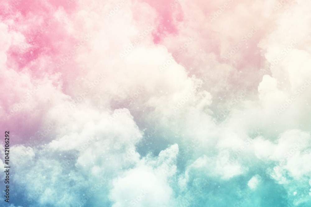 Fototapeta premium Pastel cloudscape with vibrant cotton candy colors