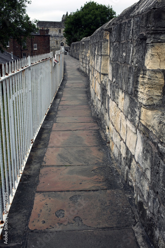 Inside pathway of the York city walls - Section leading to Monkgate - York - North Yorkshire - England - UK photo