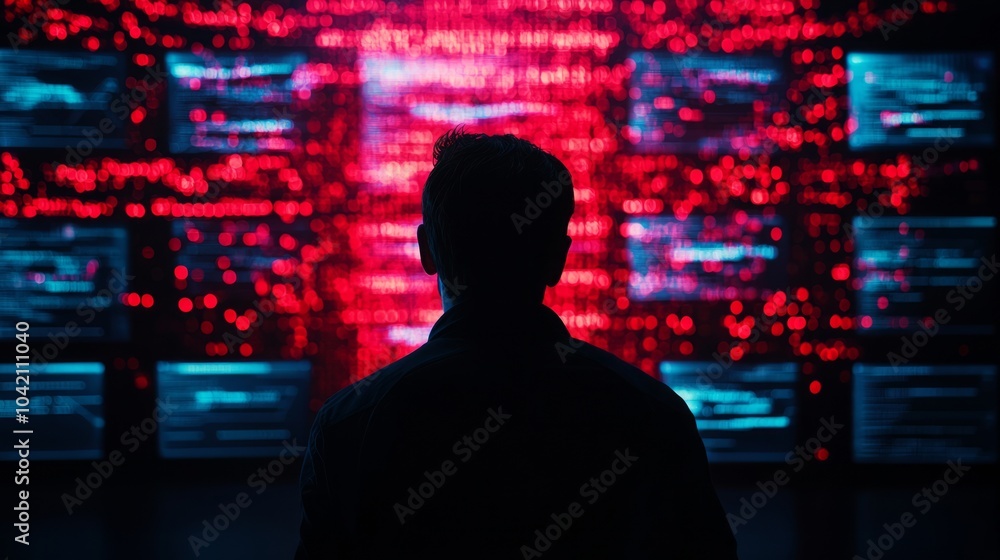 Captivating Silhouette with Digital Background Captivating Silhouette with Digital Background