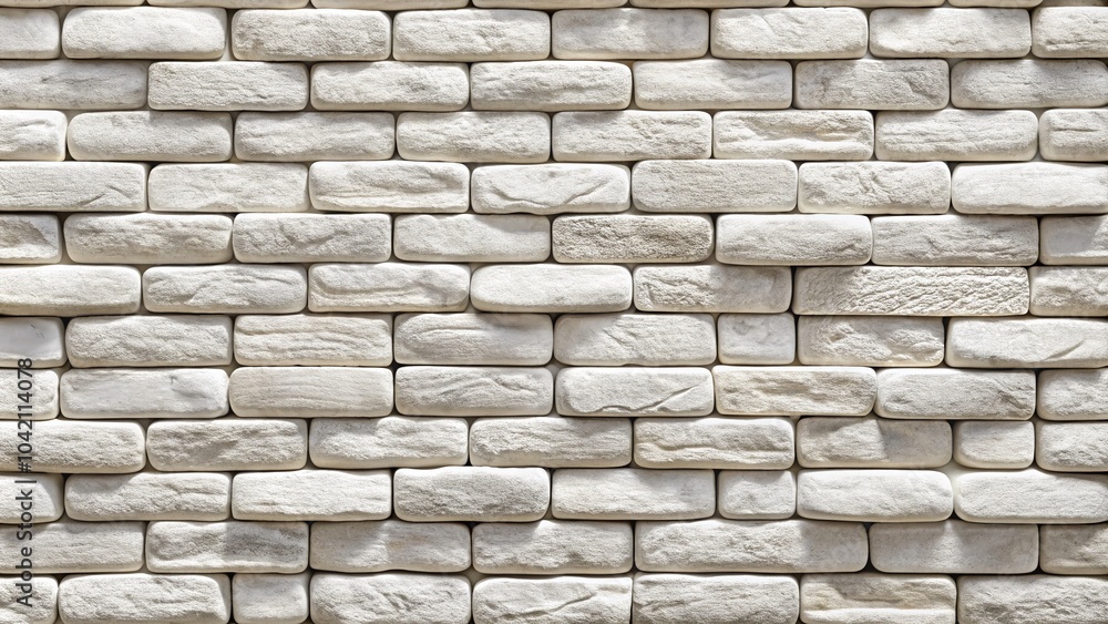 Fototapeta premium White Stones Wall of Bricks Pattern for Interior Design and Background Use