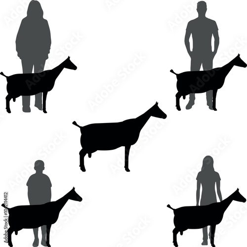 Alpine2 Goat Show Vector File, Livestock Judging Vector, Farm Girl Boy Vector, 4-H, FFA Show - Vector Art 