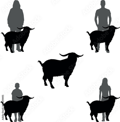 Angora Goat Show Vector File, Livestock Judging Vector, Farm Girl Boy Vector, 4-H, FFA Show - Vector Art 