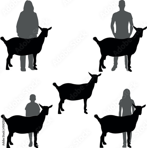 Alpine Goat Show Vector File, Livestock Judging Vector, Farm Girl Boy Vector, 4-H, FFA Show - Vector Art 