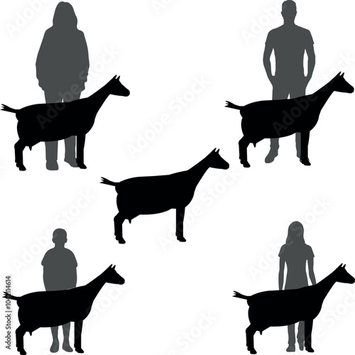 Sable Goat Show Vector File, Livestock Judging Vector, Farm Girl Boy Vector, 4-H, FFA Show - Vector Art 