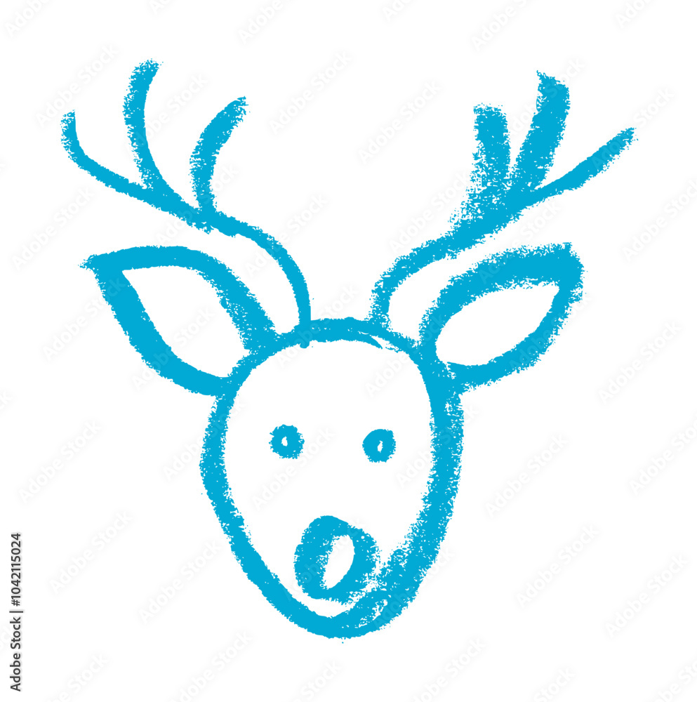 Deer Head Christmas Related Icon Crayon Chalk Drawing Vector Deer Head Christmas Related Icon Crayon Chalk Drawing Vector