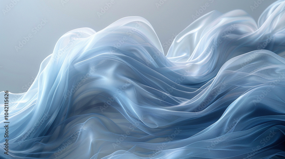 Obraz premium Ethereal Dance: A Visual Symphony of Wind-Formed Fabric Shapes