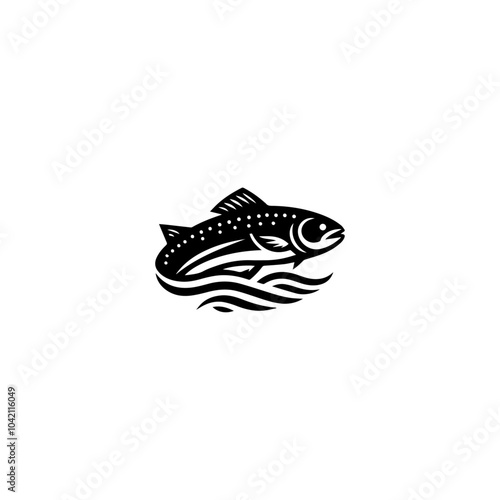 salmon fish vector white background.