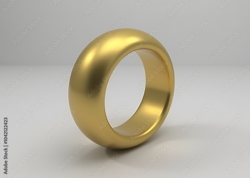 A gold ring has a 3D rendered background in black and white. A gold ring has a 3D rendered background in black and white.