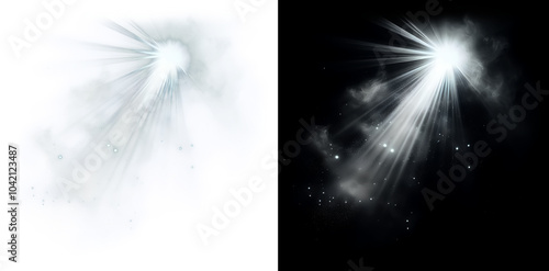 Obraz na płótnie light beam bright, star-like explosion of light radiating outward in a cross shape w salonie