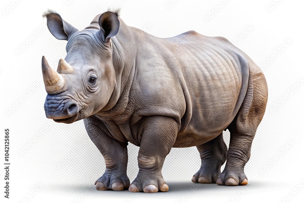 Cute and adorable rhino isolated on transparent background Cute and adorable rhino isolated on transparent background