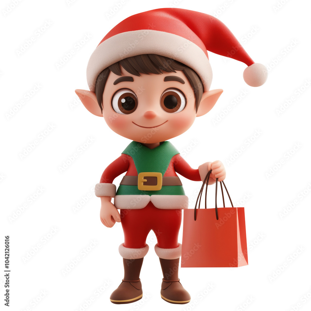 cute little kid wearing green elf Christmas costume on white background. Generative AI cute little kid wearing green elf Christmas costume on white background. Generative AI