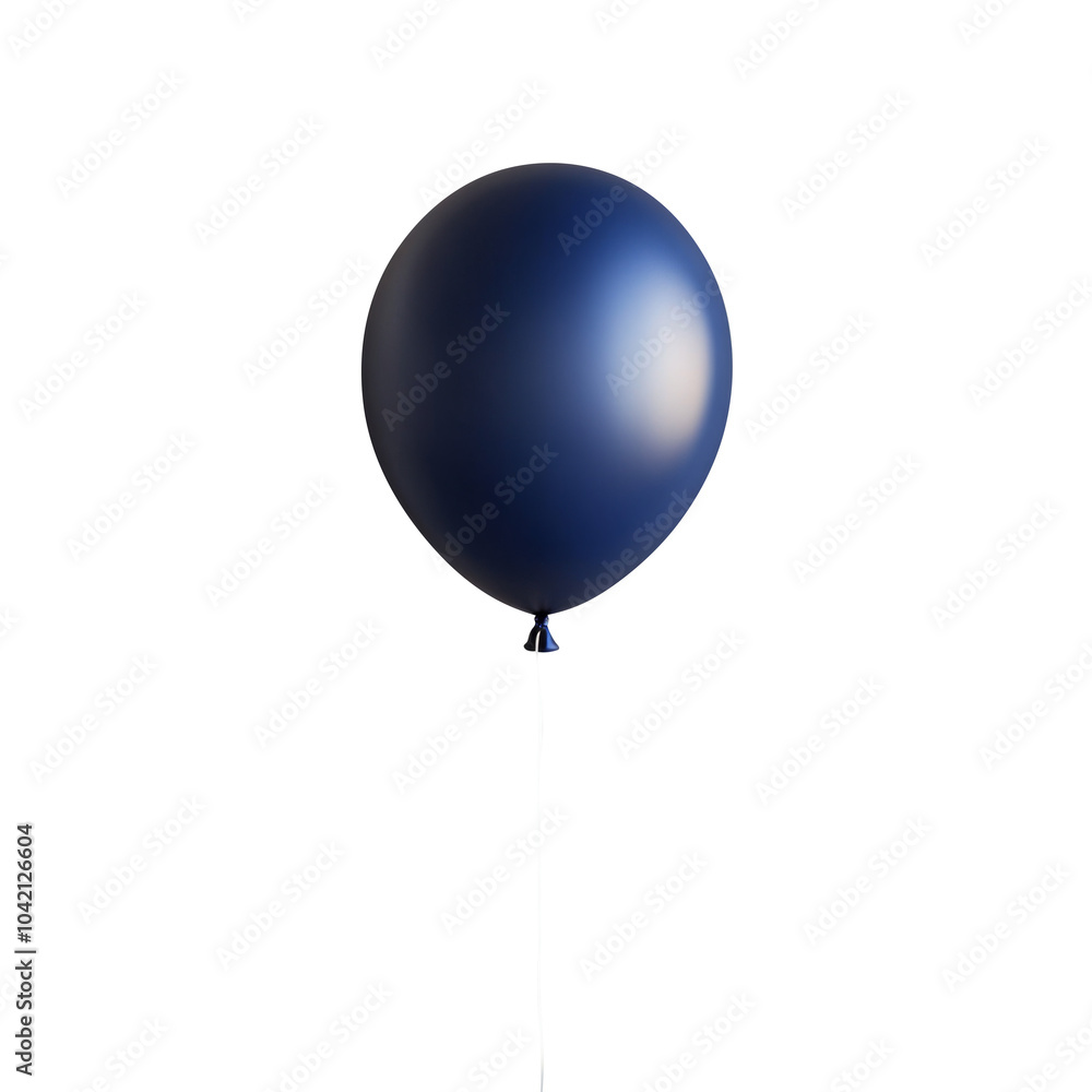 blue helium balloon. Birthday balloon flying for party and celebrations. Isolated on white background. Generative AI blue helium balloon. Birthday balloon flying for party and celebrations. Isolated on white background. Generative AI