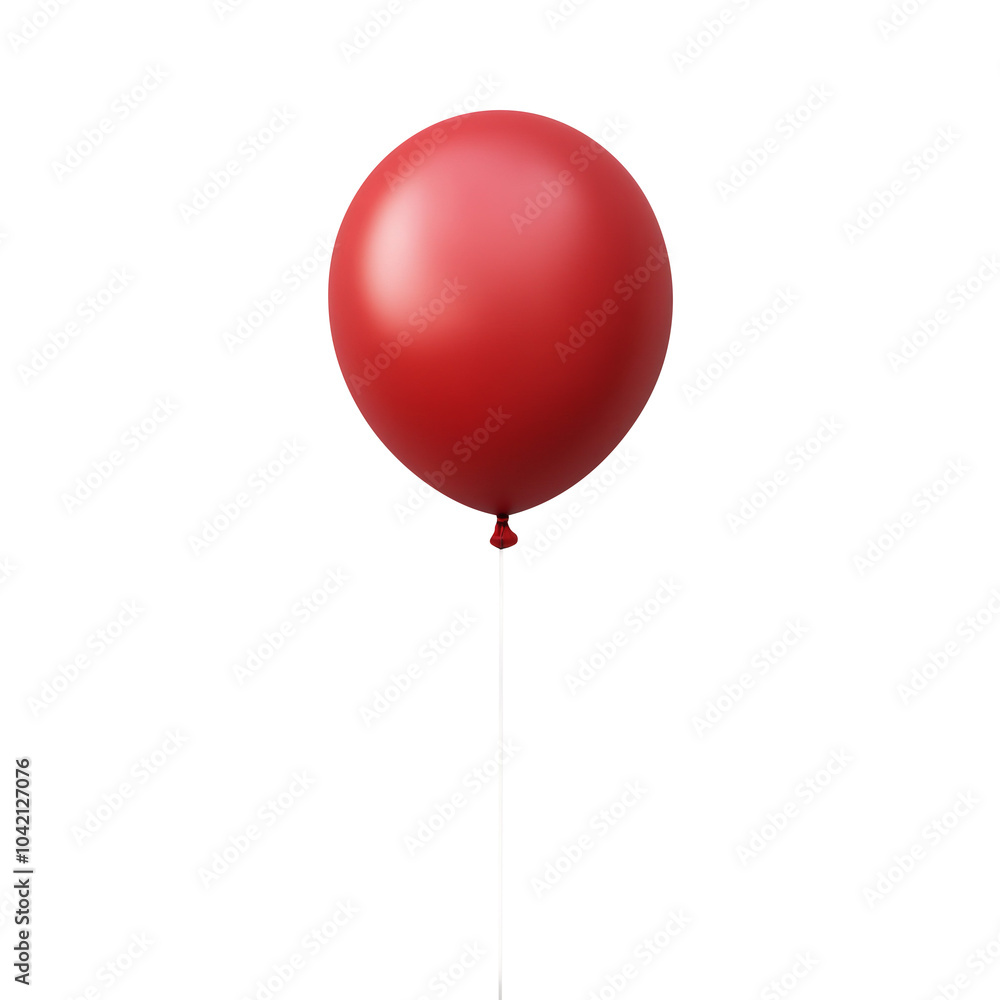 red helium balloon. Birthday balloon flying for party and celebrations. Isolated on white background. Generative AI red helium balloon. Birthday balloon flying for party and celebrations. Isolated on white background. Generative AI