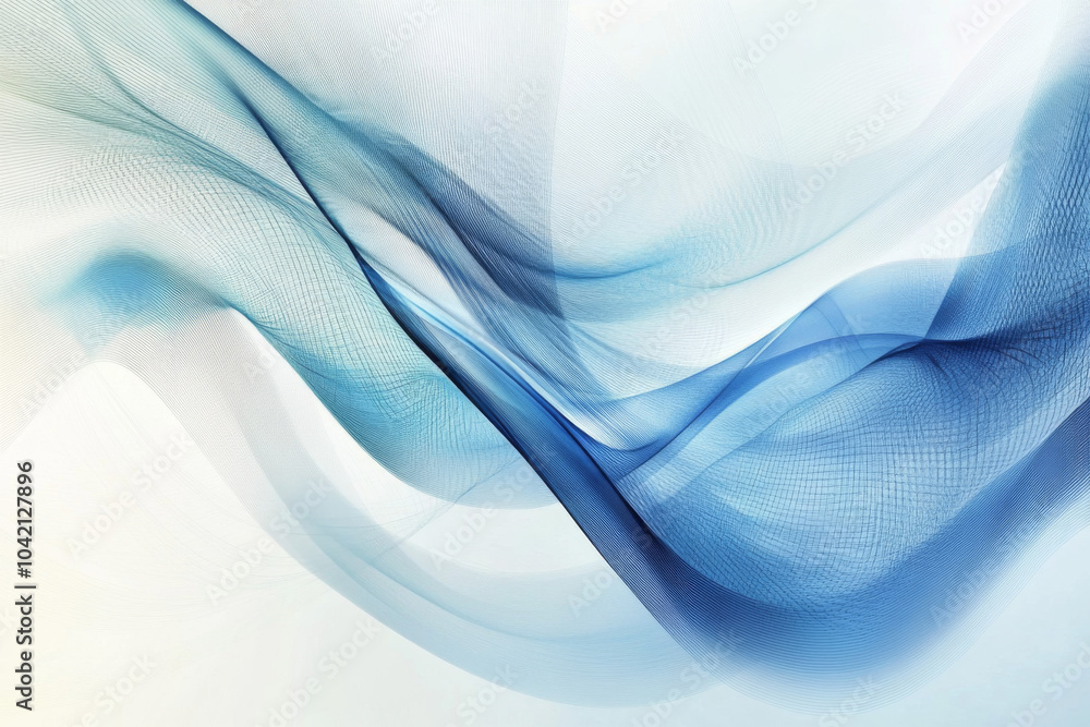 Fototapeta premium smooth wave pattern in hues of blue, representing digital background