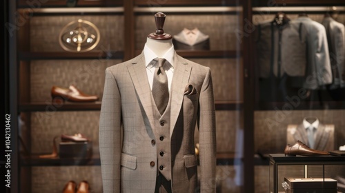 Elegant Suit Display in a Retail Store