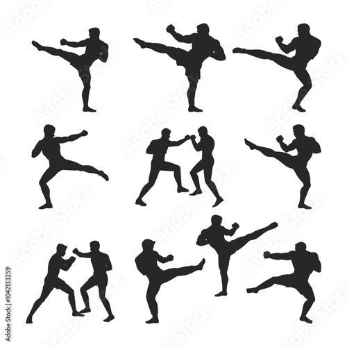 Kickboxing SVG, Kickboxing Silhouette, boxer Vector, Martial Arts Clipart,